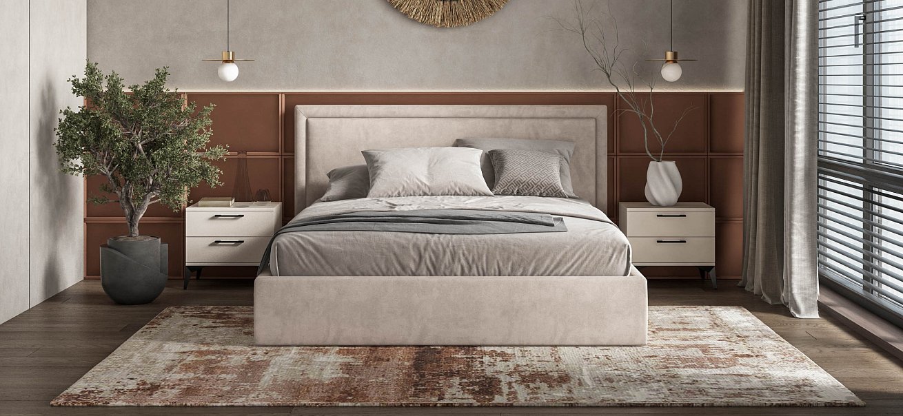 Кровать Фрея 160*200 с ПМ MONOLIT Латте