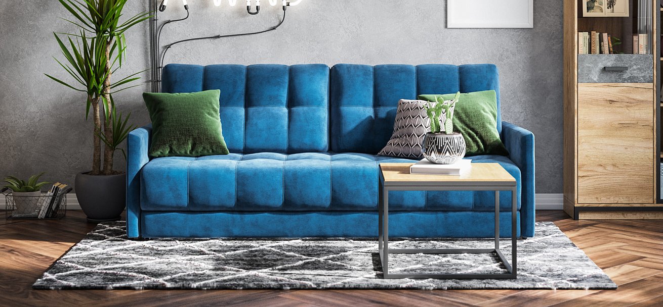 Диван BOSS 2.0 LOFT велюр Monolit синий