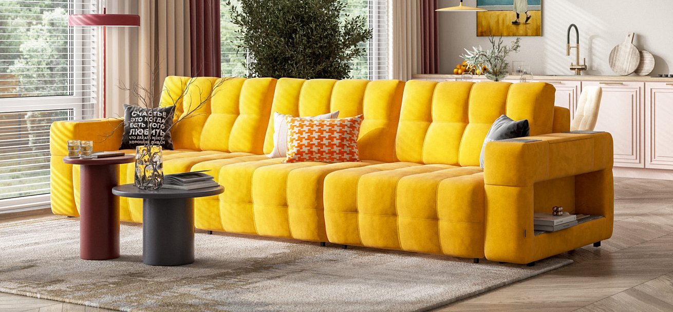 Диван BOSS.XO MAX велюр Monolit маст / WOOD Rock