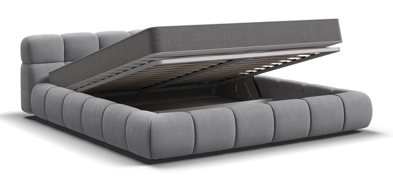 Кровать Босс Дрим 180*200 Про велюр Monolit сталь