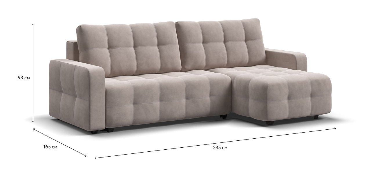 Угловой диван Dandy euro SE велюр Monolit латте