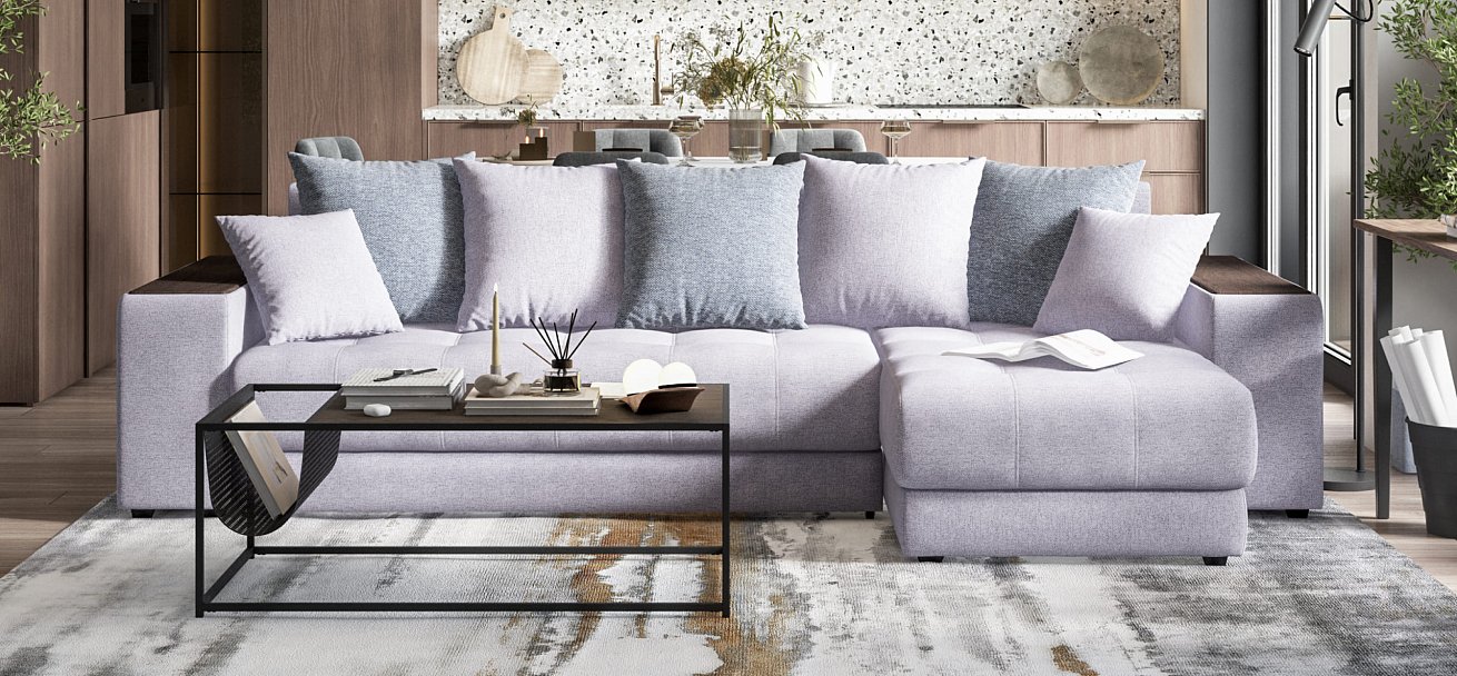 Дубай У 3.0 рогожка Malmo платина, рогожка Vento серый