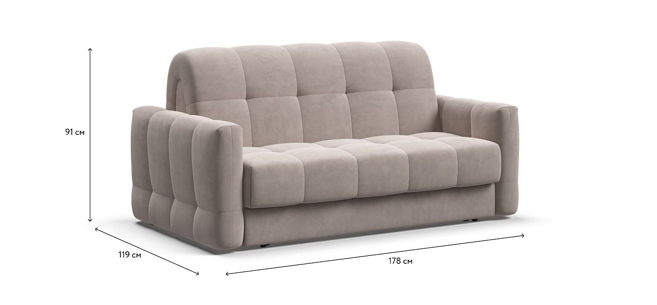 Диван BOSS Sleep 140 велюр Monolit латте