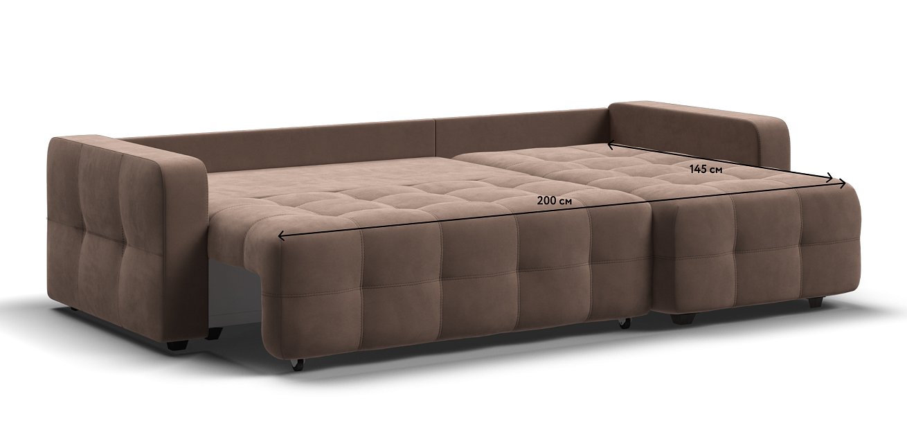 Угловой диван Dandy euro SE велюр Monolit мокко