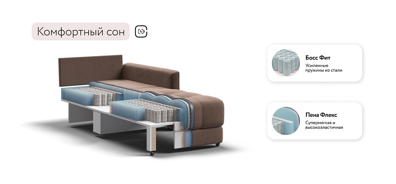 Кресло-кровать BOSS LOFT велюр Monolit мокко