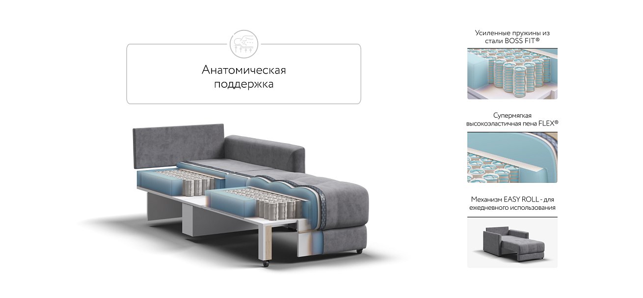 Кресло-кровать BOSS LOFT Велюр Роял агат