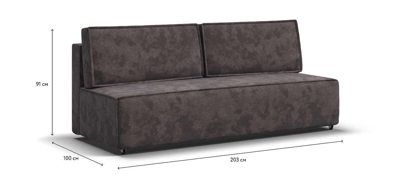 Диван NORD mini Велюр Alkantara серый