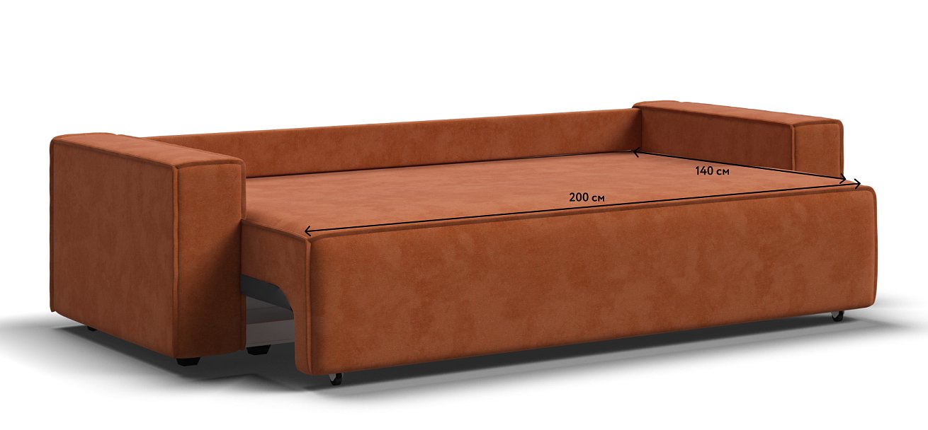 Диван Норд Велюр Alkantara оранж