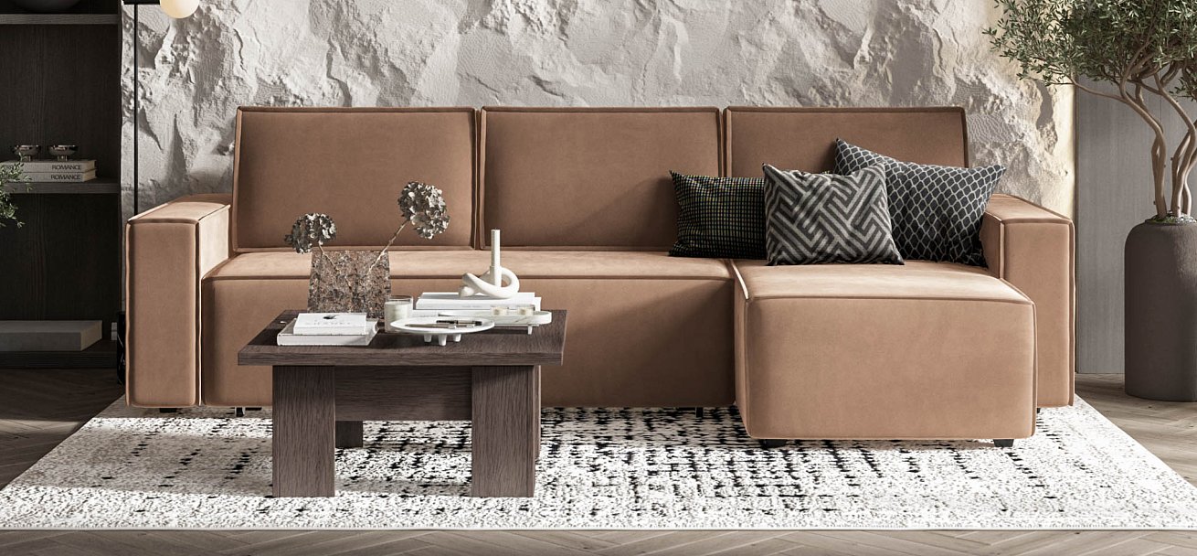Угловой диван NORD 2.0 Велюр Monolit мокко