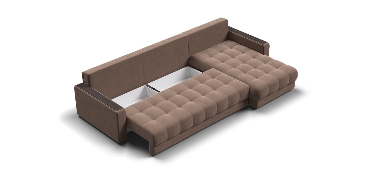 Угловой диван BOSS 3.0 MAX велюр Monolit мокко