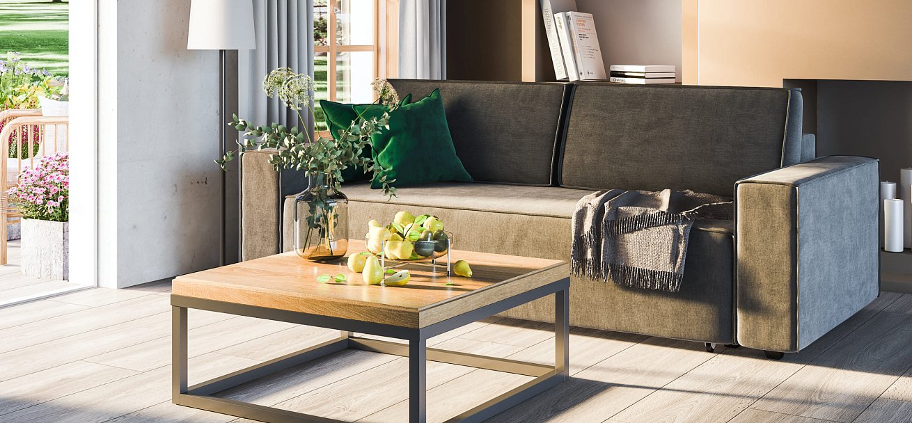 Диван Норд Велюр Monolit серый