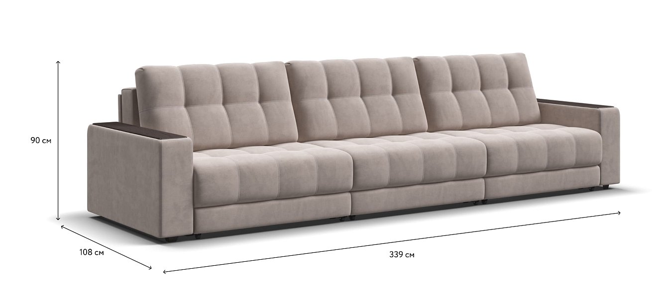 Диван BOSS GRAND Велюр Monolit латте