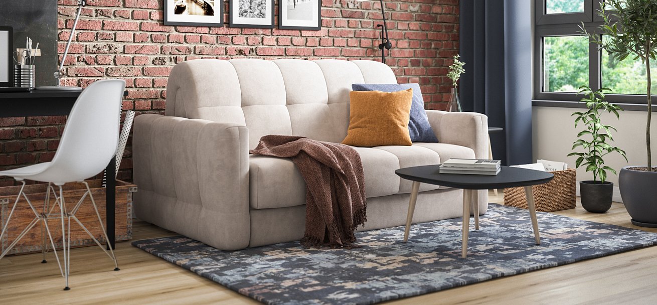 Диван BOSS Sleep 140 велюр Monolit латте