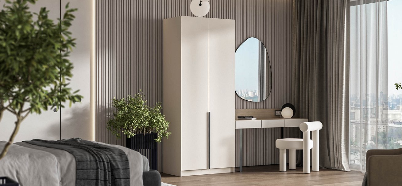 Босс Стандарт 90*220 шкаф распашной 2Д Кашемир