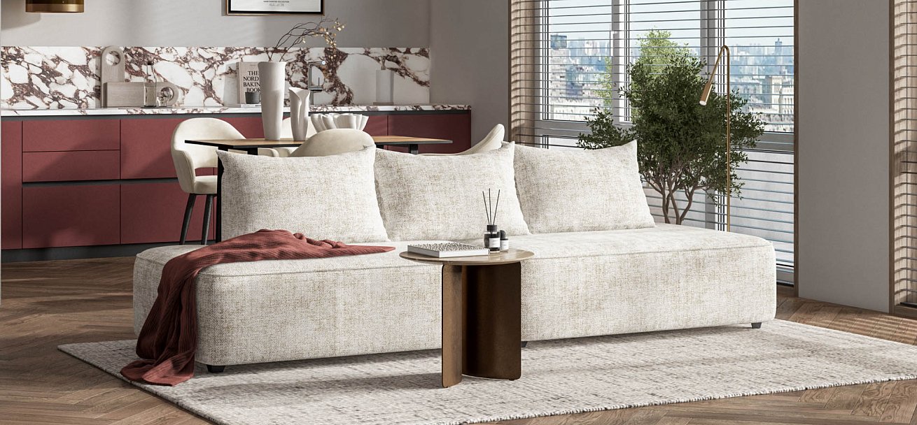 Диван KING TWIN Шенилл IQ кварц