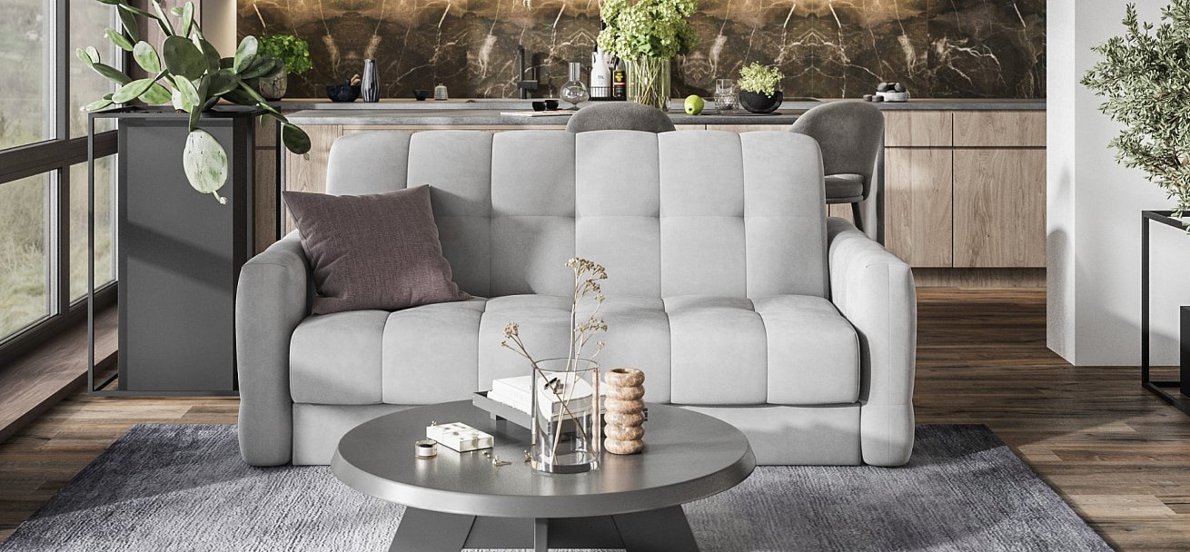 Диван BOSS Sleep 160 велюр Monolit сталь