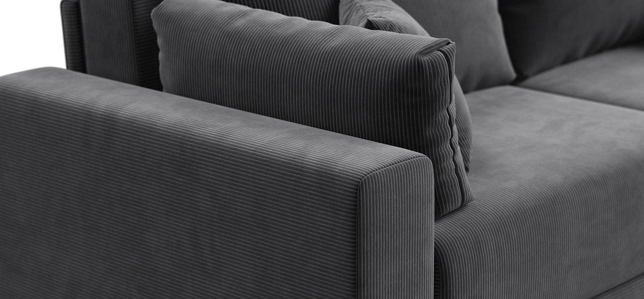 Угловой диван Босс Прайм ХЛ Вельвет CORD графит