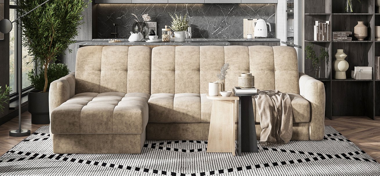 Угловой диван BOSS Sleep 160 Велюр Роял тауп