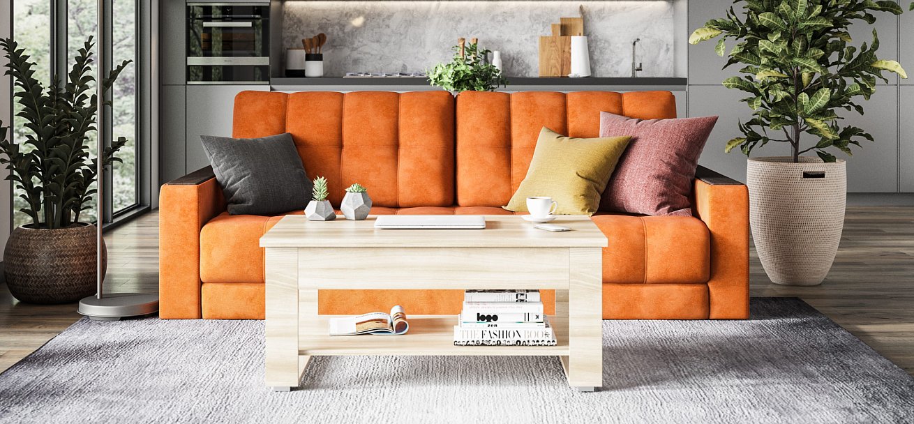 Диван BOSS 2.0 велюр Alkantara оранж
