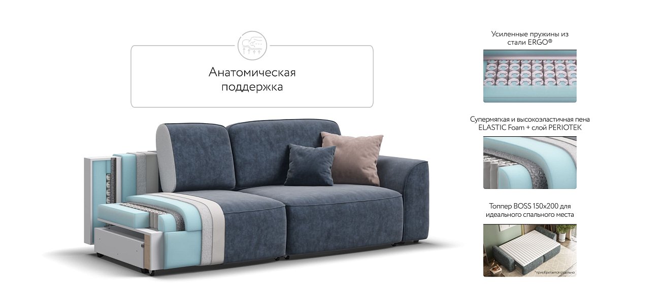 Диван KING SE Велюр Royal топаз NEW