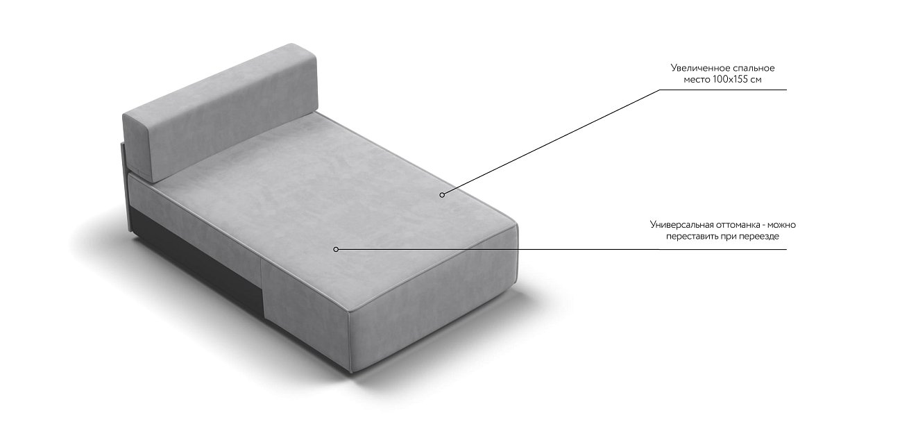 Оттоманка BOSS SOFT MODOOL велюр Monolit сталь