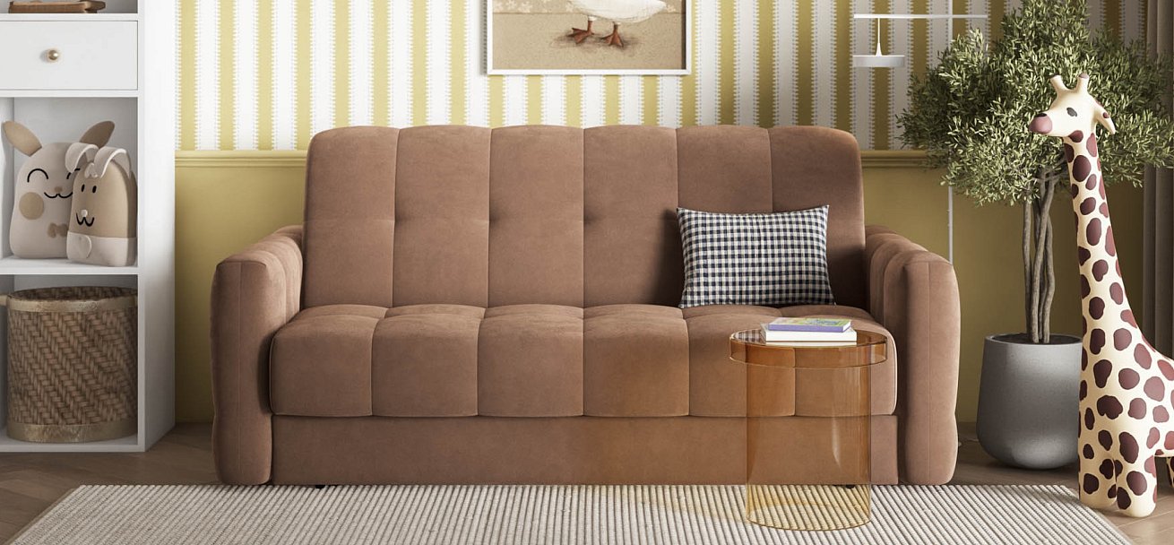 Диван BOSS Sleep 160 велюр Monolit мокко