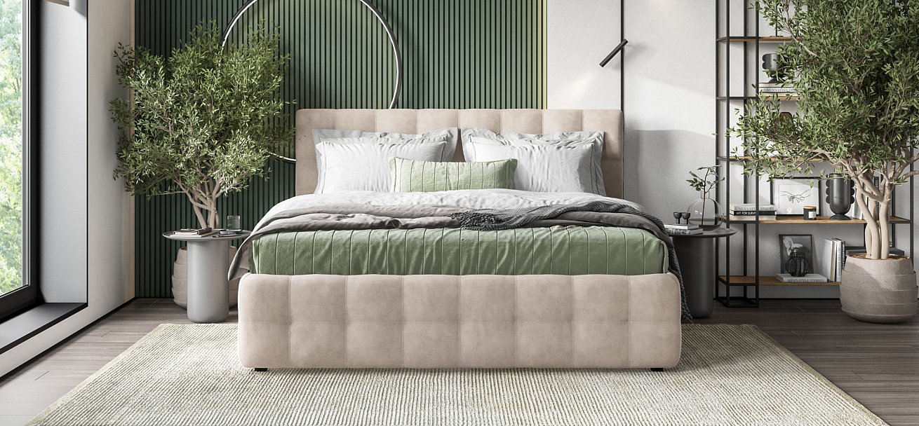 Кровать Босс 180*200 Про велюр Monolit латте