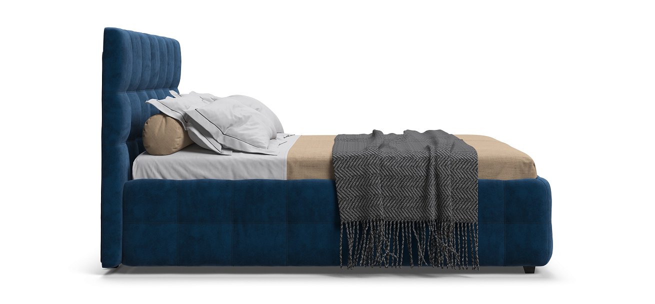 Кровать Босс 160*200 Про велюр Monolit синяя