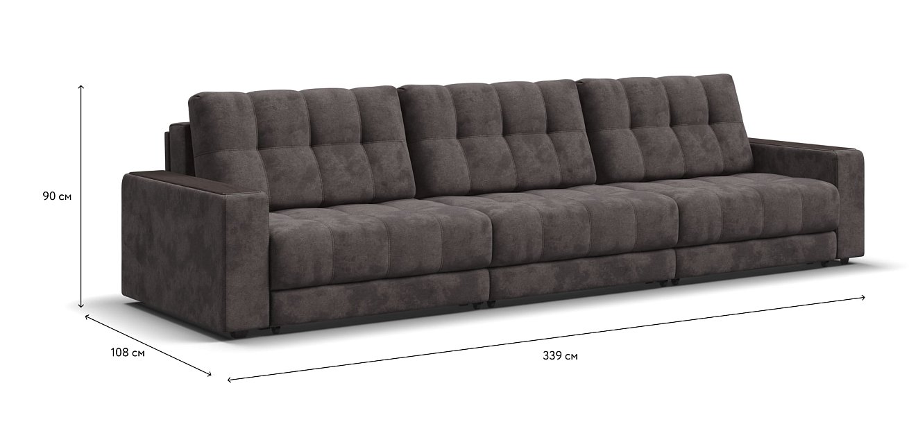 Диван BOSS GRAND Велюр Alkantara серый