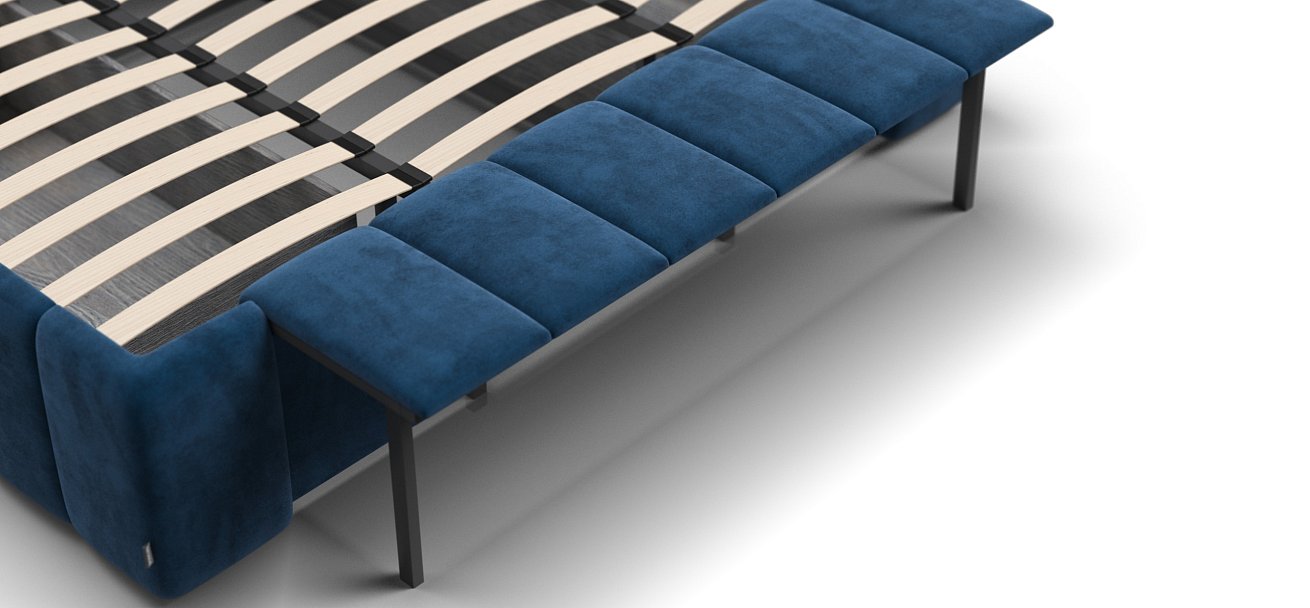 Кровать BOSS.XO 180*200 велюр Monolit синяя