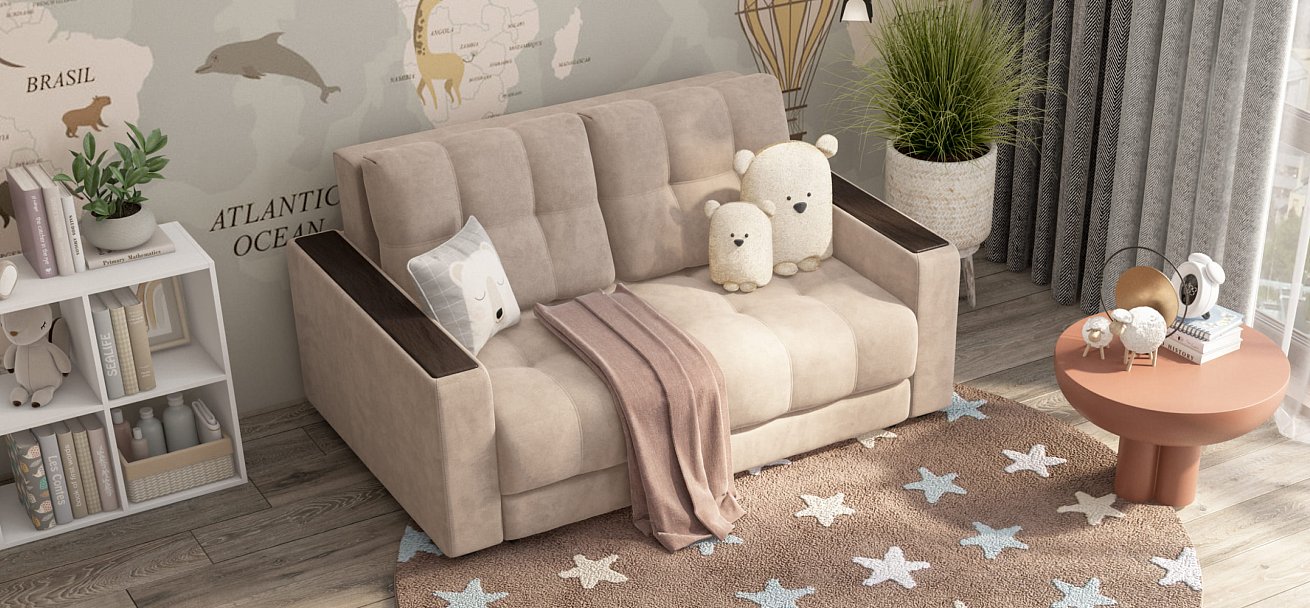 Диван BOSS Compact велюр Monolit латте