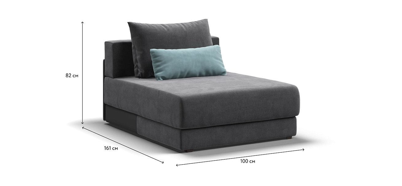 Оттоманка РИЧМОНД MODOOL Велюр Monolit серый