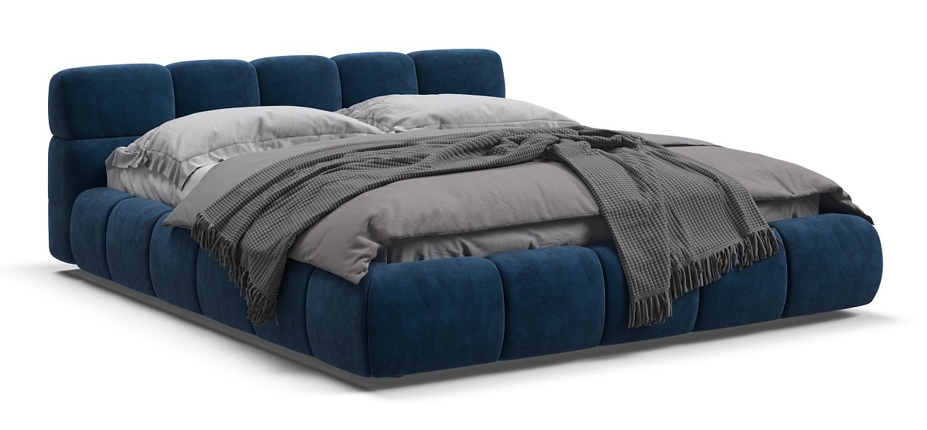 Кровать Босс Дрим 160*200 Про велюр Monolit синяя