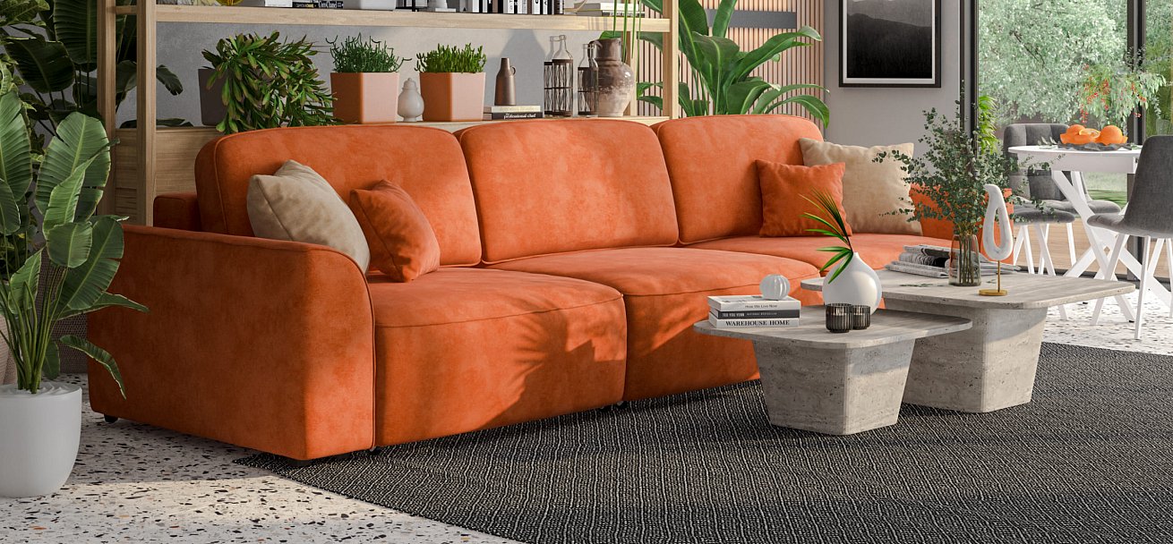 Диван KING MAX SE велюр Alkantara оранж