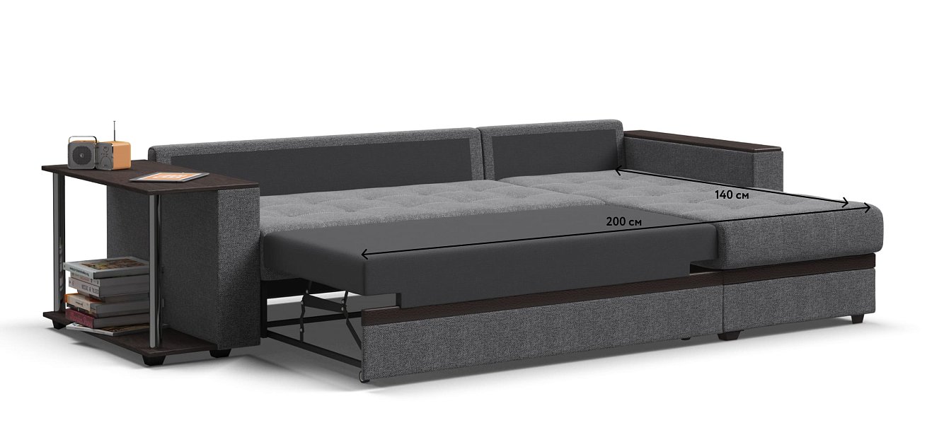 Угловой диван Атланта Люкс рогожка Malmo серый