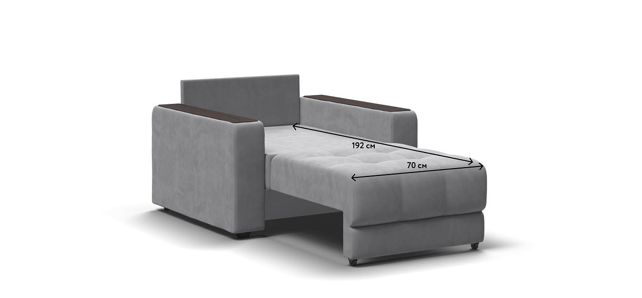 Кресло-кровать BOSS 2.0 велюр Monolit сталь