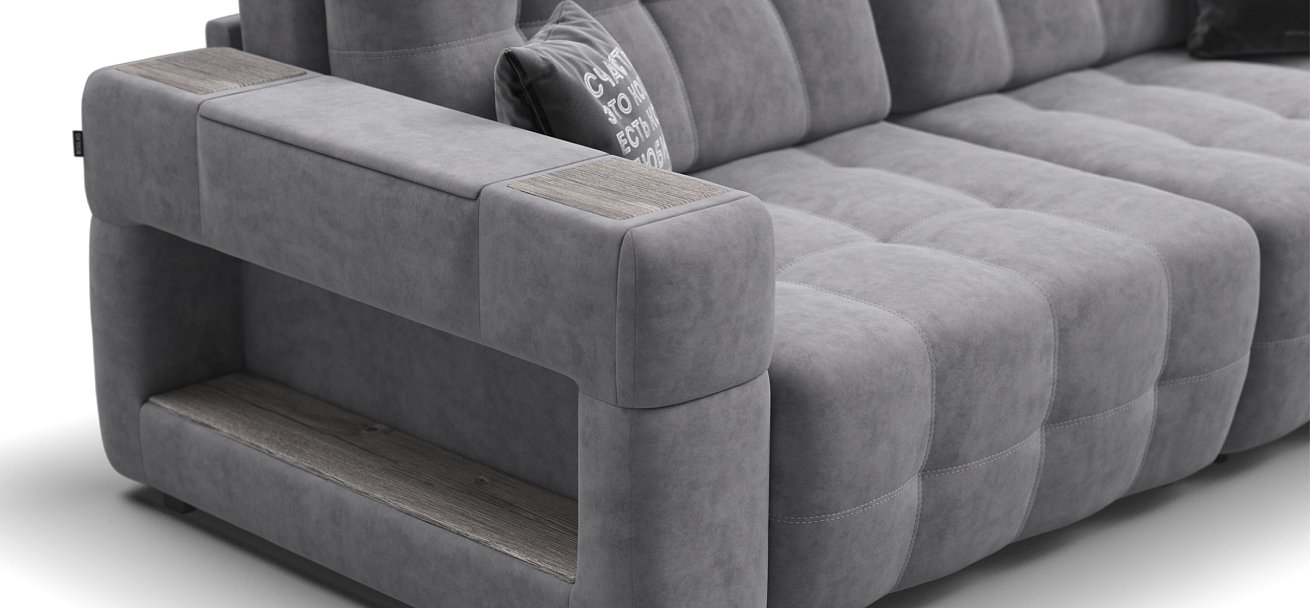 Диван BOSS.XO MAX Велюр Роял агат / WOOD Rock