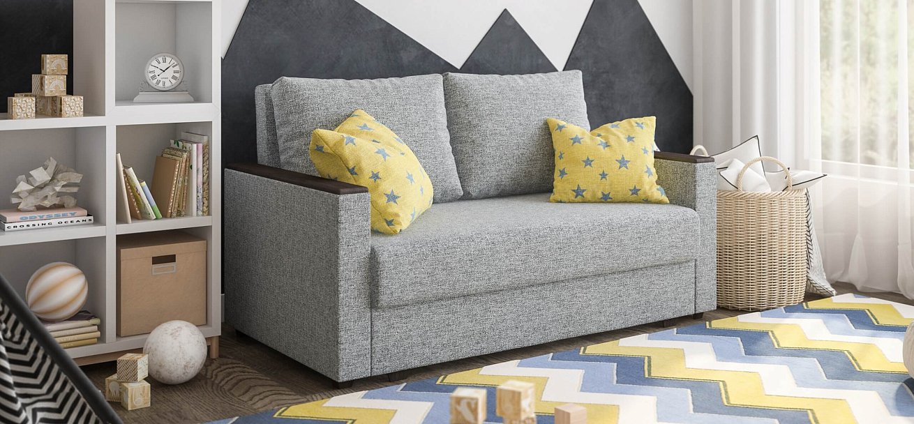 Диван Атланта-2 Лайт рогожка Malmo серый