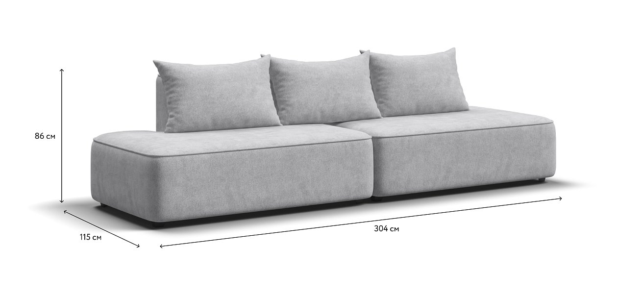 Диван KING TWIN Шенилл CLOUD грей