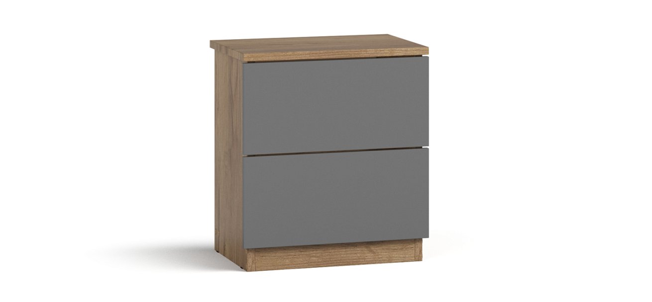 Тумба СИМПЛ NEW Крафт табачный, Серый графит