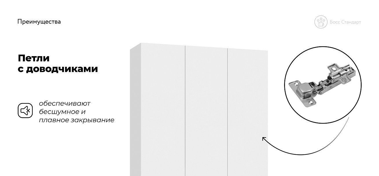 Босс Стандарт 120*220 шкаф распашной 3Д Белый