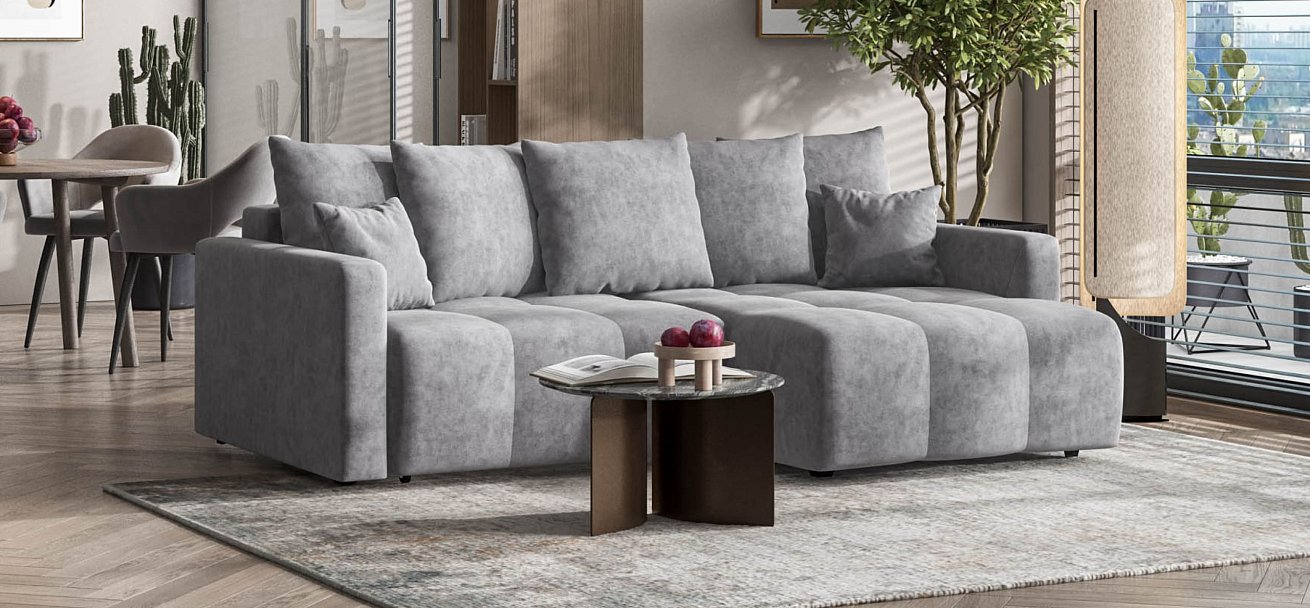 Угловой диван BOSS TREND Велюр Royal агат