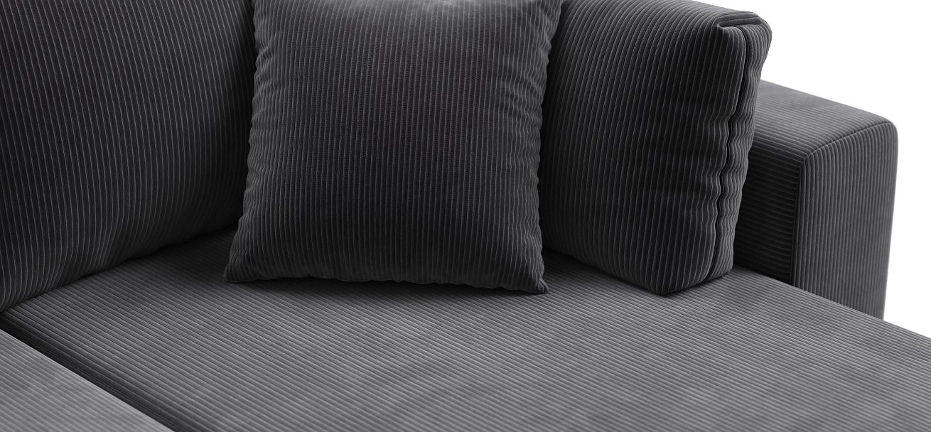 Угловой диван Босс Прайм ХЛ Вельвет CORD графит