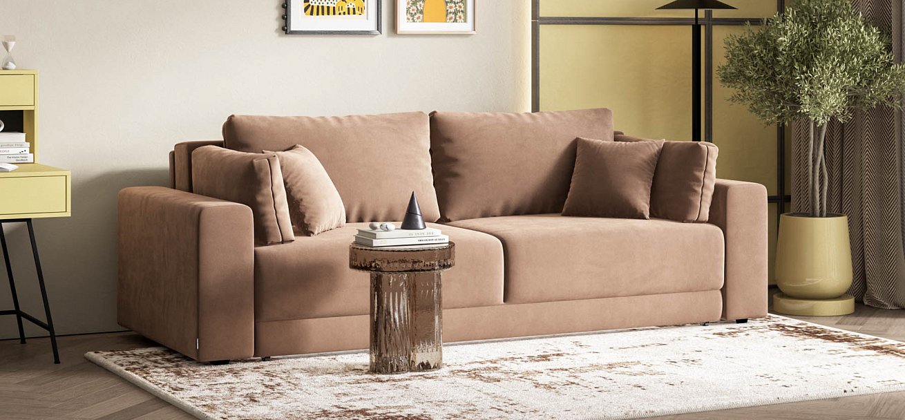 Диван Босс Прайм Велюр Monolit мокко