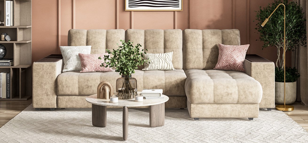 Угловой диван BOSS 3.0 XL Велюр Роял тауп