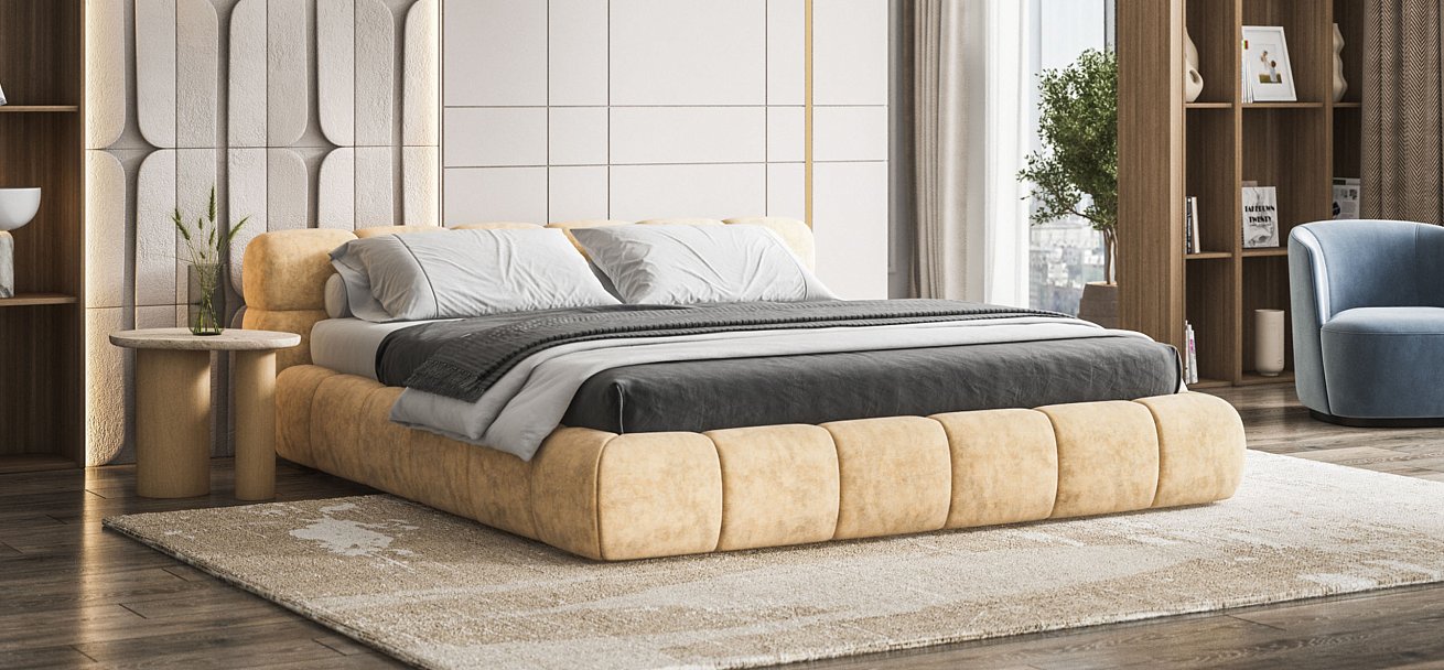 Кровать Босс Дрим 180*200 Про Велюр Royal шампань NEW