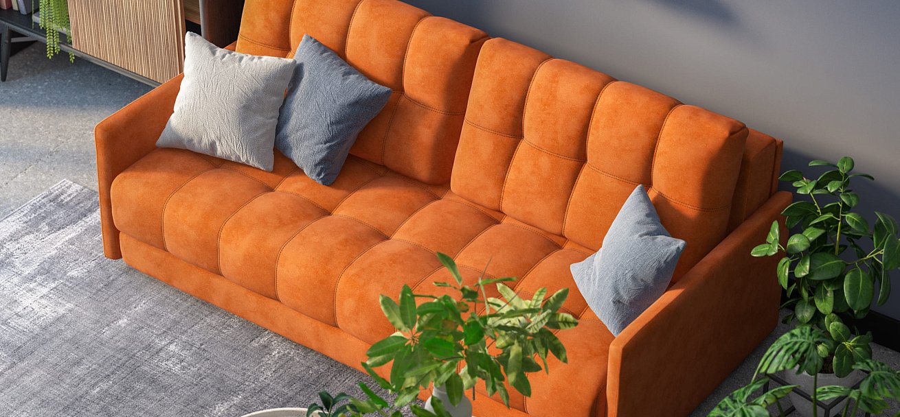 Диван BOSS 2.0 LOFT велюр Alkantara оранж