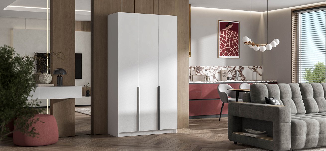 Босс Стандарт 120*220 шкаф распашной 3Д Белый