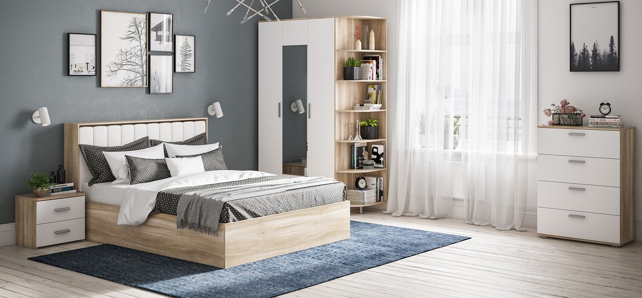 Комод LUX Белый снег, Сонома