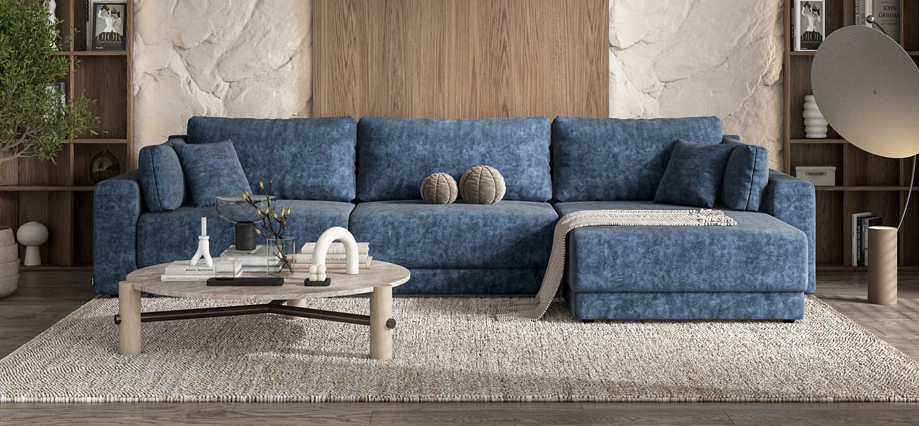 Угловой диван Босс Прайм Макс Велюр Royal топаз